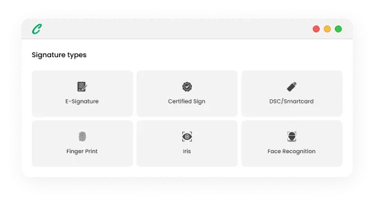 Range of signature types