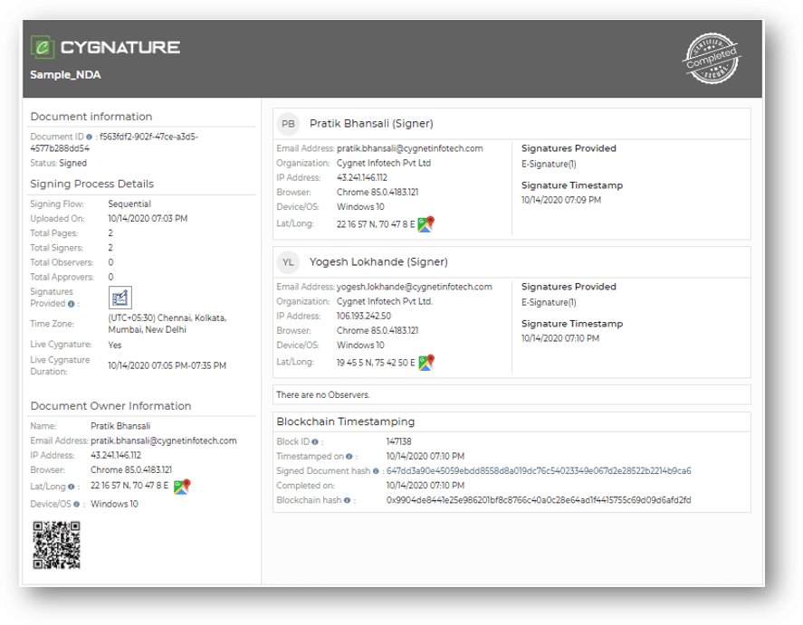 certificate of completion